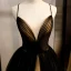 Modest / Simple Black Prom Dresses 2020 Ball Gown Spaghetti Straps Sleeveless Backless Floor-Length / Long Formal Dresses