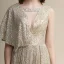 Scintillantes Champagne Paillettes Robe De Soirée 2020 Princesse V-Cou Manches Courtes Dos Nu Longue Robe De Ceremonie