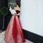Charmant Burgunderrot Ballkleider 2020 A Linie Wildleder Off Shoulder Pailletten Spitze Blumen Ärmellos Rückenfreies Lange Festliche Kleider