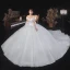 Haut de Gamme Élégant Ivoire Glitter Robe De Mariée 2021 Robe Boule De l'épaule Manches Courtes Dos Nu Royal Train Mariage