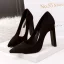 Modest / Simple Red Casual Suede Pumps 2020 10 cm Thick Heels Pointed Toe Pumps