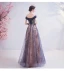 Edles Marineblau Ballkleider 2020 A Linie Off Shoulder Glanz Perlenstickerei Strass Pailletten Applikationen Ärmellos Rückenfreies Lange Festliche Kleider