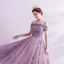 Charming Purple Prom Dresses 2020 A-Line / Princess Off-The-Shoulder Glitter Beading Pearl Rhinestone Sequins Sleeveless Backless Court Train Formal Dresses
