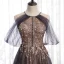 Charming Black Gold Glitter Prom Dresses 2020 A-Line / Princess Scoop Neck Beading Crystal Sequins Sleeveless Backless Floor-Length / Long Formal Dresses