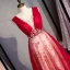 Chic Bordeaux Glitter Robe De Bal 2020 Princesse Encolure Dégagée Perlage Perle En Dentelle Fleur Sans Manches Dos Nu Longue Robe De Ceremonie
