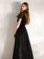 Chic / Beautiful Black Evening Dresses  2020 A-Line / Princess Suede High Neck Short Sleeve Floor-Length / Long Formal Dresses