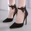 Hermoso Negro Noche Sandalias De Mujer 2020 mariposa Correa Del Tobillo 11 cm Stilettos / Tacones De Aguja Punta Estrecha High Heels