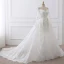 Chic / Belle Robe Boule Robe De Mariée 2017 Manches Longues Appliques Paillettes En Dentelle Trompette / Sirène Détachable Chapel Train