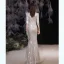 Sparkly Sexy Silver Sequins Evening Dresses 2021 Trumpet / Mermaid V-Neck 1/2 Sleeves Floor-Length / Long Evening Party Formal Dresses