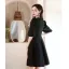Lovely Black Short Homecoming Graduation Dresses 2021 A-Line / Princess V-Neck Pearl Bow Short Sleeve Formal Dresses