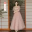 Modest / Simple Dusky Pink Bridesmaid Dresses 2021 A-Line / Princess Short Sleeve Floor-Length / Long Wedding Party Dresses