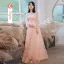 Blumenfee Rosa Pailletten Brautjungfernkleider 2021 A Linie Kurze Ärmel Rückenfreies Lange Kleider Für Hochzeit
