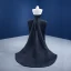 Inhabituel Noire Soirée Combinaison 2021 Bustier Sans Manches Dos Nu Volants en Cascade Train De Balayage Robe De Soirée