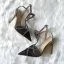 Sexy Noire Soirée Faux Diamant Sandales Femme 2021 Cuir T-Strap 10 cm Talons Aiguilles À Bout Pointu Sandales Talons Hauts