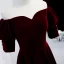 Elegant Suede Burgundy Prom Dresses 2021 A-Line / Princess Off-The-Shoulder Short Sleeve Backless Floor-Length / Long Prom Formal Dresses
