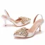Charming White Pearl Rhinestone Womens Sandals High Heels 2021 7 cm Stiletto Heels Pointed Toe Wedding Sandals