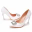 Classy White Rhinestone Prom Pumps 2021 9 cm Stiletto Heels Pointed Toe Pumps High Heels