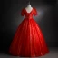 Chic / Belle Rouge Robe De Bal 2021 Robe Boule Encolure Dégagée Perlage Paillettes Manches Courtes Dos Nu Ceinture Longue Robe De Ceremonie