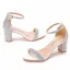 Charmant Multi-Couleurs Cocktail Soirée Sandales Femme 2021 Faux Diamant Bride Cheville 7 cm Talons Épais Peep Toes / Bout Ouvert Sandales Talons Hauts