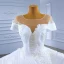 High-end Charming White Wedding Dresses 2021 Trumpet / Mermaid U-Neck Beading Pearl Appliques Short Sleeve Backless Court Train Wedding