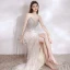 Scintillantes Sexy Argenté Perlage Paillettes Plumes Robe De Soirée 2021 Trompette / Sirène Bretelles Spaghetti Sans Manches Dos Nu Longue Soirée Robe De Ceremonie