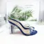 Sexy Transparent Ocean Blue Crystal Womens Sandals 2021 Street Wear Ankle Strap 10 cm Stiletto Heels Open / Peep Toe Womens Sandals High Heels