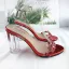 Sexy Transparent Champagne Crystal Womens Sandals 2021 Street Wear Ankle Strap Rhinestone 10 cm Thick Heels Open / Peep Toe Sandals High Heels