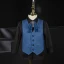 Fashion Ocean Blue Boys Wedding Suits 2021 Long Sleeve Rhinestone Bow Body Jewellery Coat Pants Shirt Vest