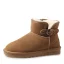 Mote Damesko 2017 Svart Lær Ankel Suede Spenne Casual Vinter Flate Snow Boots
