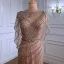 Luxury / Gorgeous Gold Handmade  Beading Rhinestone Evening Dresses 2021 Trumpet / Mermaid V-Neck Sleeveless Backless Floor-Length / Long Evening Party Formal Dresses