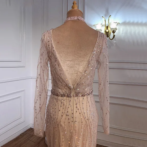 High-end Gold Beading Rhinestone Sequins Evening Dresses 2021 Trumpet Mermaid V-Neck High-end Gold Beading Rhinestone Sequins Evening Dresses 2021 Trumpet Mermaid V-Neck