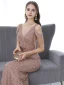 Sexy Champagne Evening Dresses 2021 Trumpet / Mermaid Scoop Neck Beading Tassel Sequins Sleeveless Backless Floor-Length / Long Formal Dresses