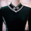 Vintage / Retro Dark Green Velour Embroidered Cheongsam Evening Dresses 2021 Trumpet / Mermaid Suede High Neck 1/2 Sleeves Split Front Tea-length Formal Dresses