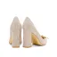 Charming Gold Rhinestone Wedding Shoes 2022 8 cm Thick Heels Pointed Toe Wedding Pumps High Heels