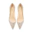 Sparkly Gold Pearl Sequins Wedding Shoes 2022 8 cm Stiletto Heels Pointed Toe Wedding Pumps High Heels