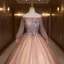 Elegant Purple Pearl Sequins Lace Flower Prom Dresses 2022 Ball Gown Off-The-Shoulder Long Sleeve Floor-Length / Long Formal Dresses