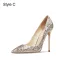 Charmant Noire Soirée Paillettes Escarpins 2021 Cuir 10 cm Talons Aiguilles À Bout Pointu Escarpins Talons Hauts