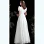 Chic / Beautiful Ivory Satin Prom Dresses 2021 A-Line / Princess Square Neckline Short Sleeve Backless Floor-Length / Long Prom Formal Dresses
