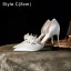 Charming White Pearl Appliques Wedding Shoes 2022 Leather 12 cm Stiletto Heels Pointed Toe Wedding Shoes High Heels