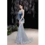 Scintillantes Sexy Bleu Ciel Paillettes Robe De Soirée 2022 Trompette / Sirène Bustier Perlage Faux Diamant Sans Manches Dos Nu Train De Balayage Robe De Ceremonie