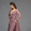 Haut de Gamme Rose Sombre Perlage Paillettes Robe De Soirée 2022 Trompette / Sirène Col v profond Ceinture Manches Longues Dos Nu Longue Soirée Robe De Ceremonie