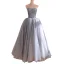 Charmant Gris Perlage Paillettes Plissée Robe De Bal 2022 Robe Boule Bustier Sans Manches Dos Nu Train De Balayage Robe De Ceremonie