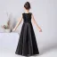 Chic / Beautiful Black Sequins Satin Birthday Flower Girl Dresses 2022 A-Line / Princess Scoop Neck Sleeveless Sash Floor-Length / Long Flower Girl Dresses