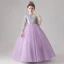 Chic / Beautiful Lilac Gradient-Color Sequins Birthday Flower Girl Dresses 2022 Ball Gown Scoop Neck Long Sleeve Floor-Length / Long Flower Girl Dresses