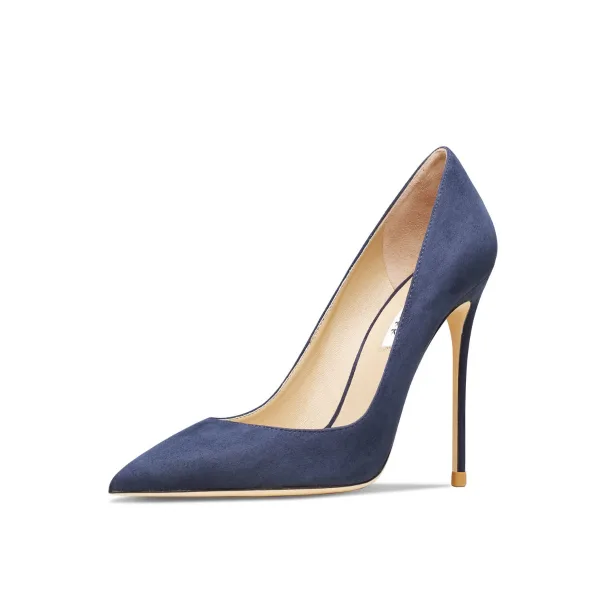Modest / Simple Dark Green Office OL Suede Pumps 2021 Leather 10 cm Stiletto Heels Pointed Toe Pumps High Heels