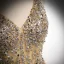 Chic / Beautiful Yellow Beading Sequins Prom Dresses 2022 A-Line / Princess V-Neck Sleeveless Backless Floor-Length / Long Formal Dresses