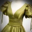 Modest / Simple Clover Green Satin Prom Dresses 2021 A-Line / Princess V-Neck Puffy Short Sleeve Backless Floor-Length / Long Formal Dresses