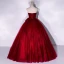 Elegant Burgundy Prom Dresses 2022 Ball Gown Strapless Sleeveless Backless Bow Floor-Length / Long Formal Dresses