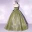 Elegant Sage Green Prom Dresses 2022 Ball Gown Strapless Sleeveless Backless Bow Floor-Length / Long Formal Dresses
