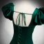 Vintage / Retro Dark Green Satin Prom Dresses 2021 A-Line / Princess Square Neckline Puffy Short Sleeve Backless Floor-Length / Long Prom Formal Dresses